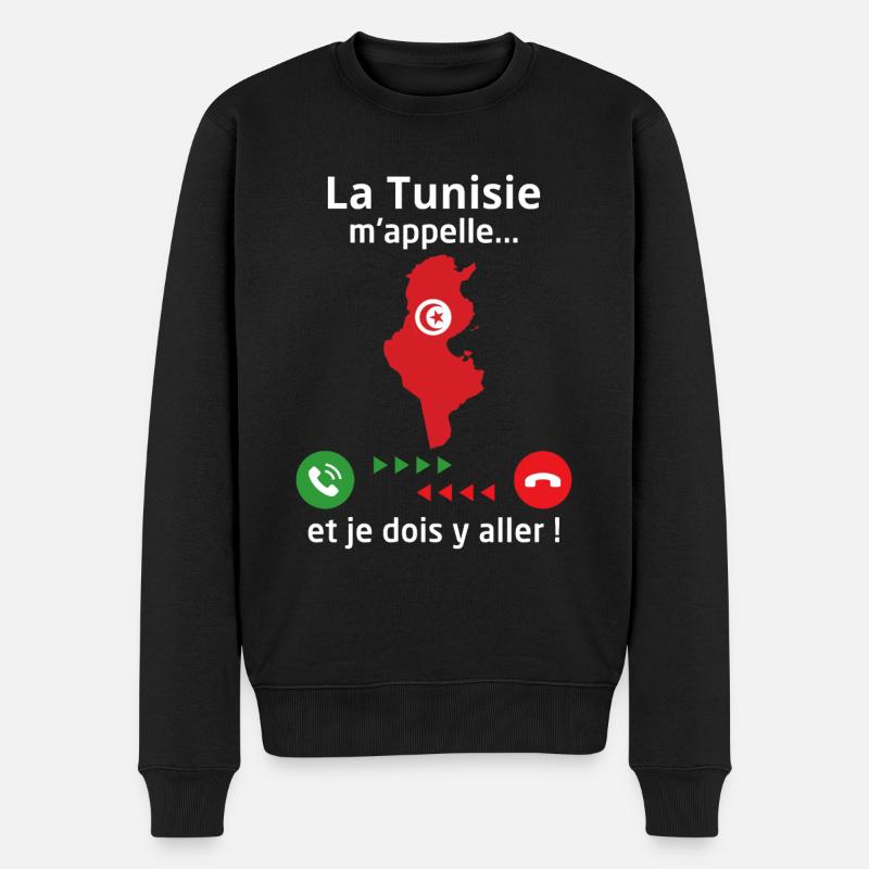 La tunisie m'appelle et je dois y aller - Pull Premium bio Homme - noir