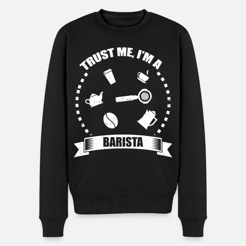 Barista Papa - Männer Premium Bio Pullover - Schwarz