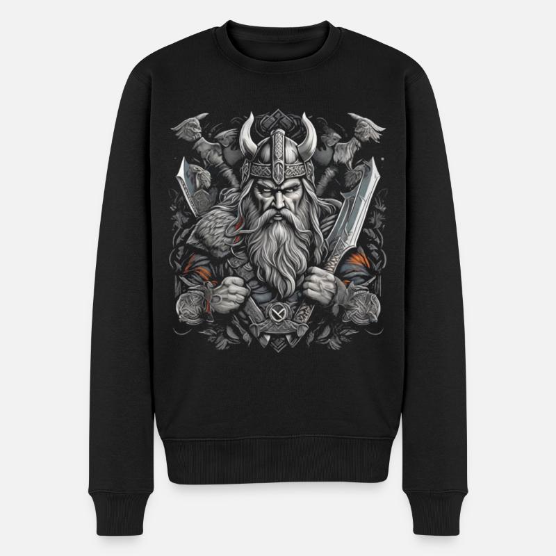 Odin - Männer Premium Bio Pullover - Schwarz