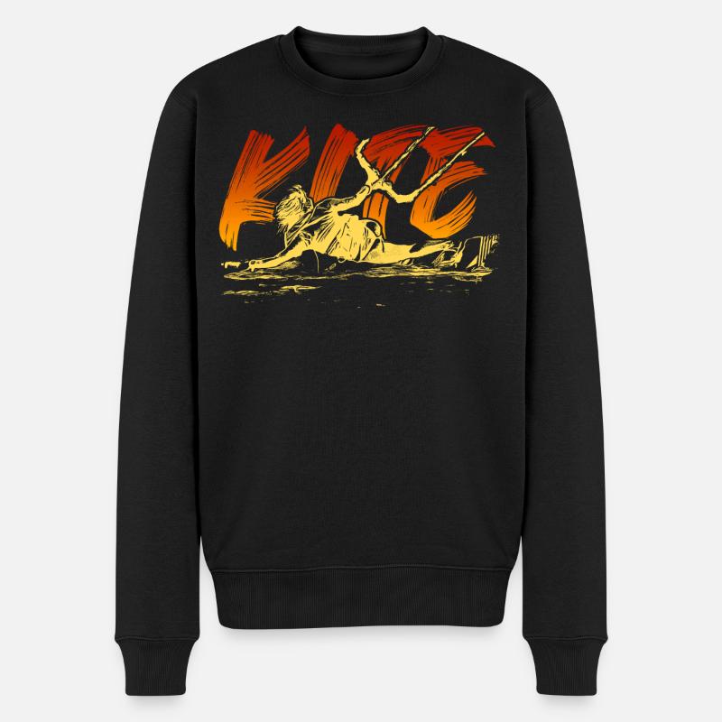 KITE Surfen Kitesurfen Kiten Kitesurfing - Männer Premium Bio Pullover - Schwarz