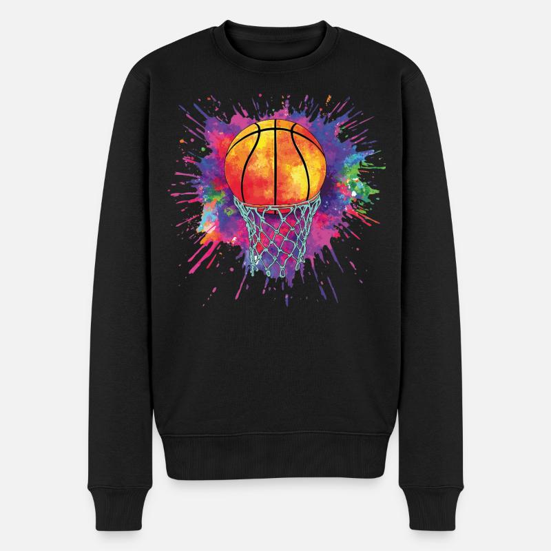 Basketball - Männer Premium Bio Pullover - Schwarz
