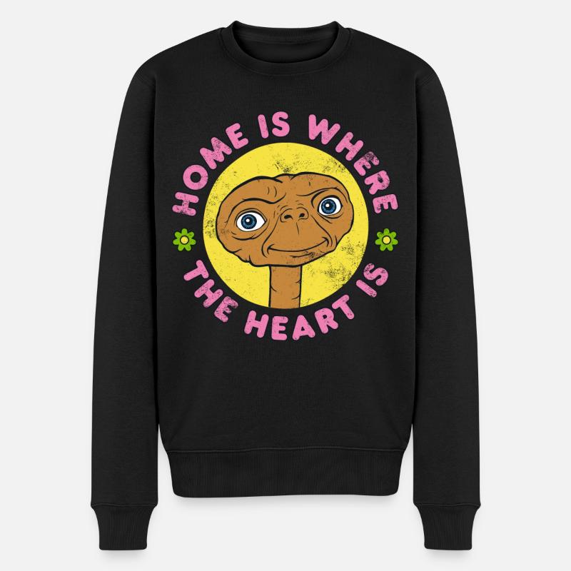 E.T. Der Außerirdische Home Is Where The Heart Is - Männer Premium Bio Pullover - Schwarz