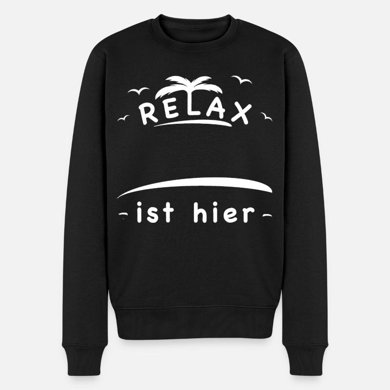 Relax - Männer Premium Bio Pullover - Schwarz