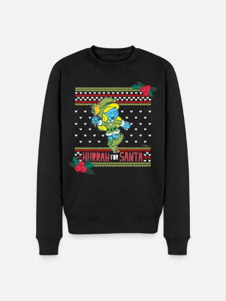 The Smurfs Smurfette Hurrah For Santa - Men's Premium Organic Jumper - black