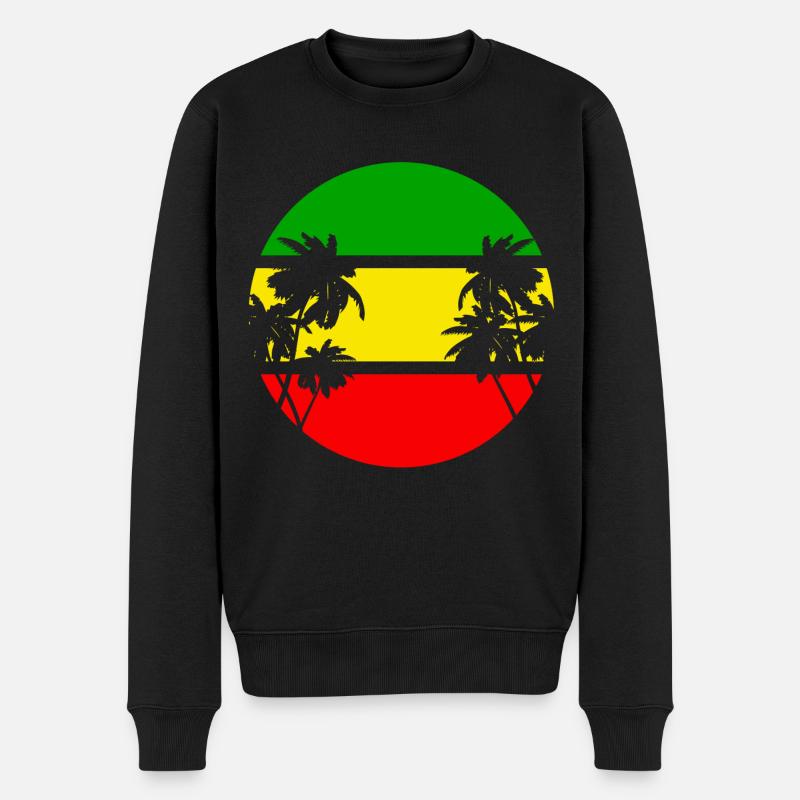 Reggae - Männer Premium Bio Pullover - Schwarz