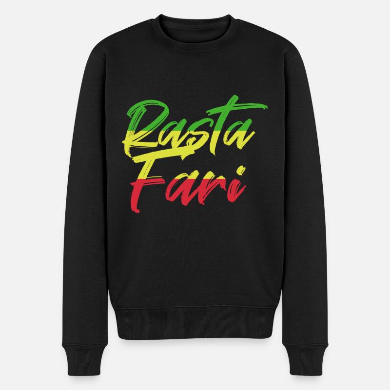 Reggae - Männer Premium Bio Pullover - Schwarz