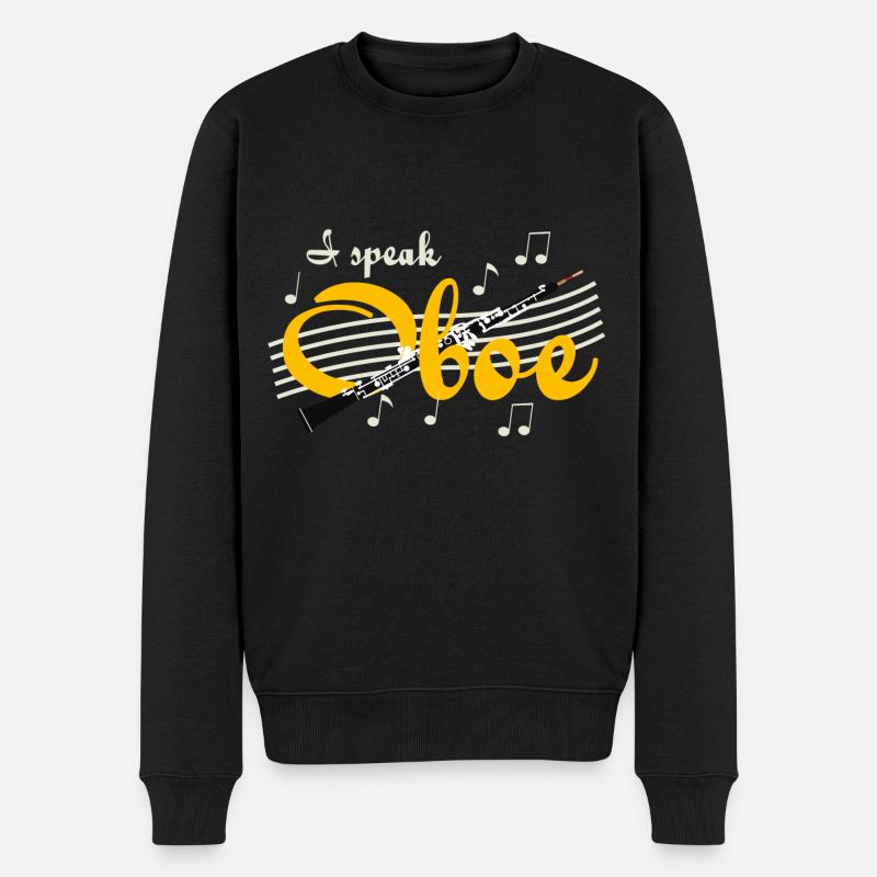 Oboe sprechen - Männer Premium Bio Pullover - Schwarz