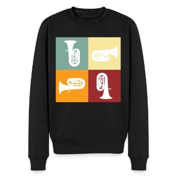 Tuba - Männer Premium Bio Pullover - Schwarz - Vorne - Nico (187cm)