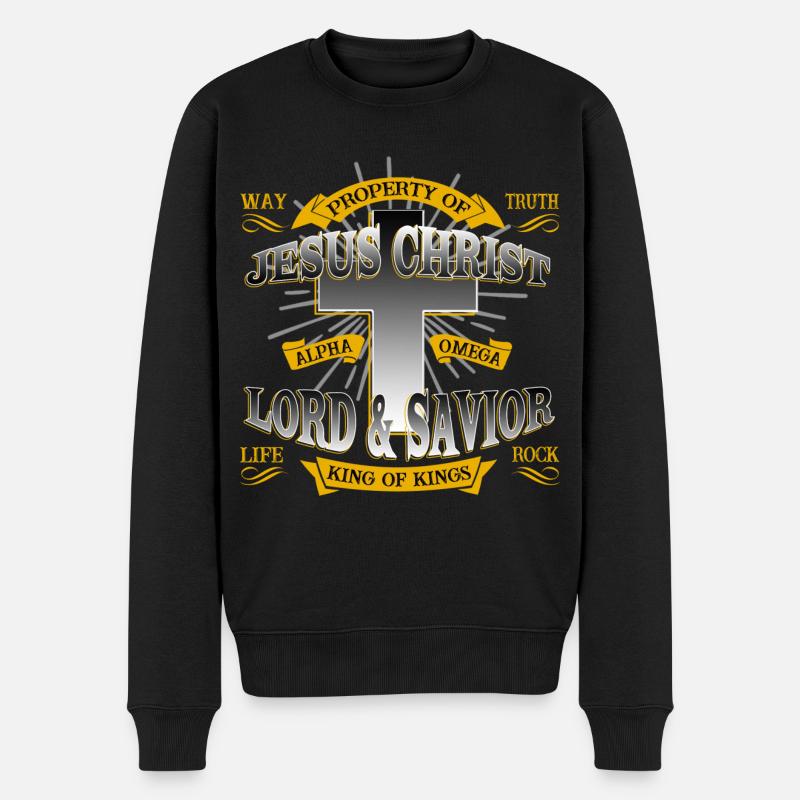 Propriété de Jésus-Christ - Christian Design - Pull Premium bio Homme - noir