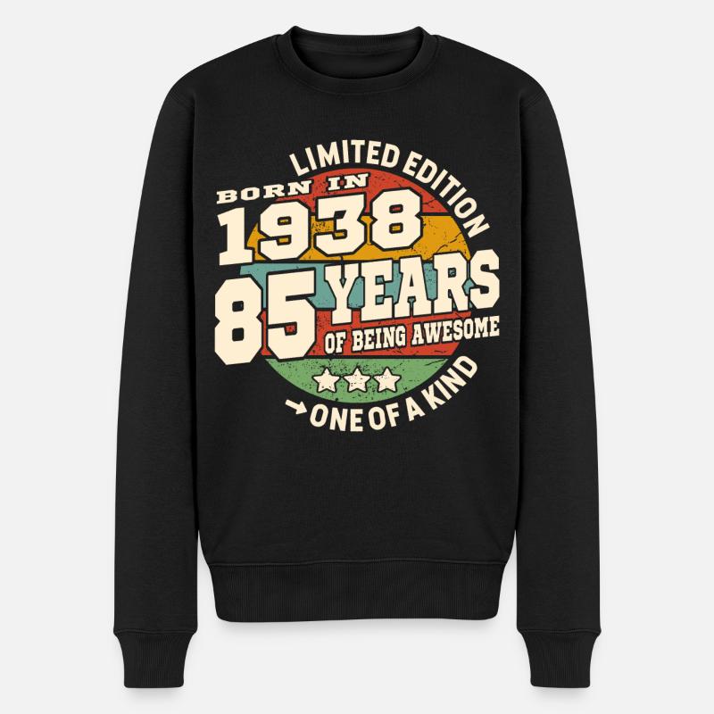 85 ans - anniversaire 1938 - Pull Premium bio Homme - noir
