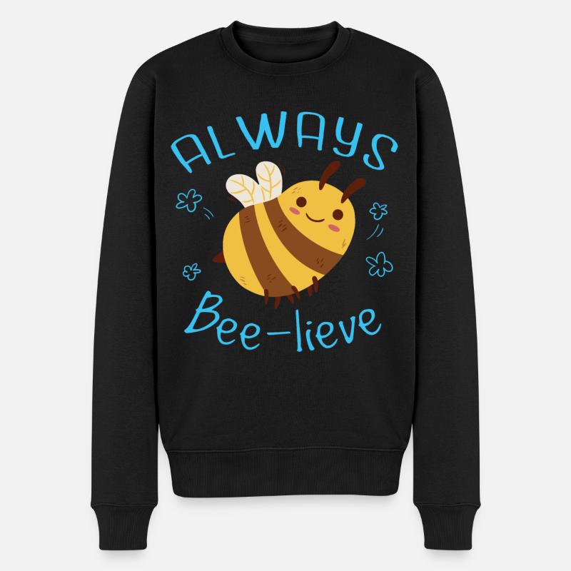 Niedliche Hummel - Männer Premium Bio Pullover - Schwarz