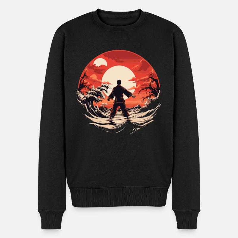 Kampfkunst Wasserlandschaft Design - Männer Premium Bio Pullover - Schwarz