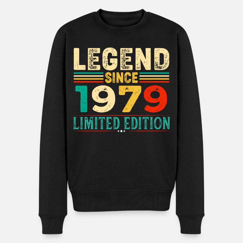 Legend Since 1979 Birthday 45 Years born in 1979 - Männer Premium Bio Pullover - Schwarz