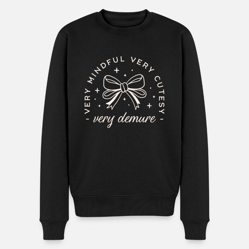 Sehr zurückhaltend sehr achtsam sehr niedlich - Männer Premium Bio Pullover - Schwarz