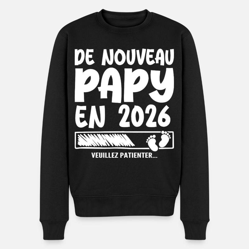 2026 wieder Opa - Männer Premium Bio Pullover - Schwarz