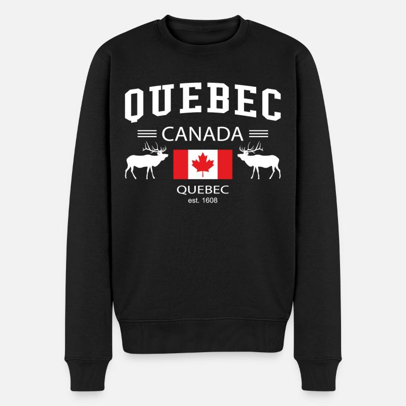 Quebec - Männer Premium Bio Pullover - Schwarz