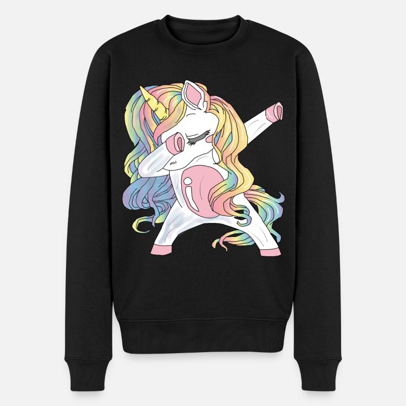 Tamponner un cadeau de licorne - Pull Premium bio Homme - noir