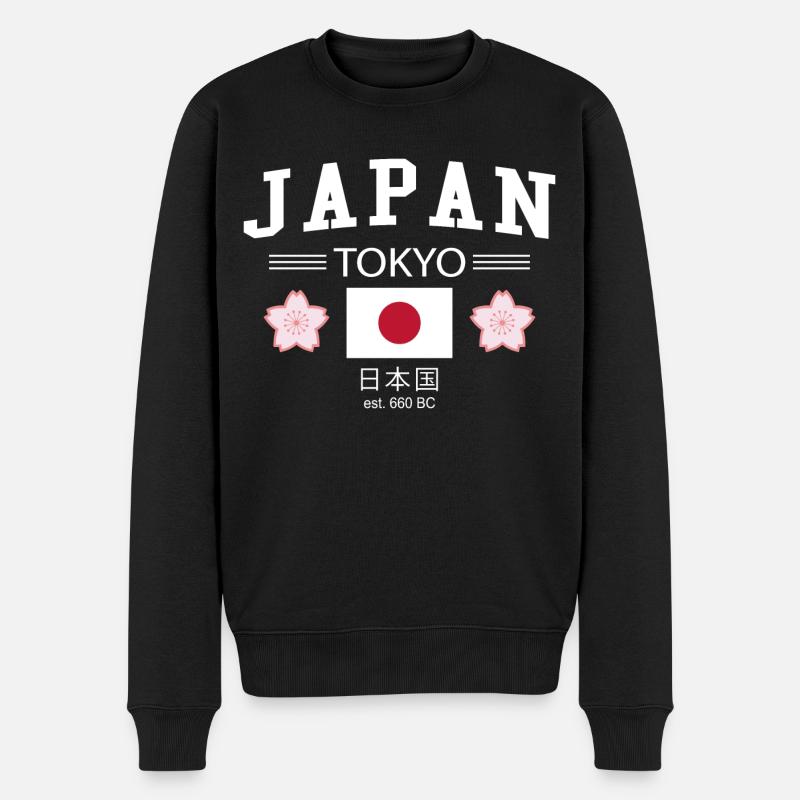 Japan - Männer Premium Bio Pullover - Schwarz