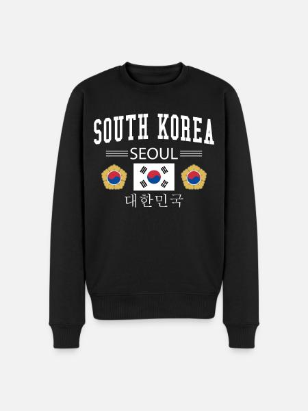 South Korea - Männer Premium Bio Pullover - Schwarz