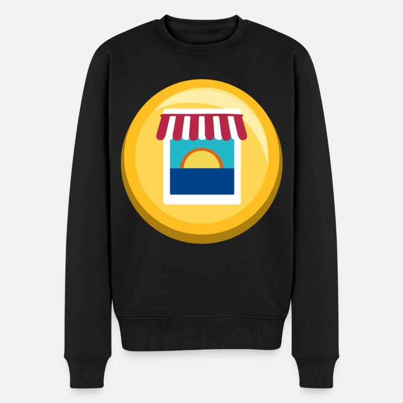 Sunset Market Sticker - Männer Premium Bio Pullover - Schwarz