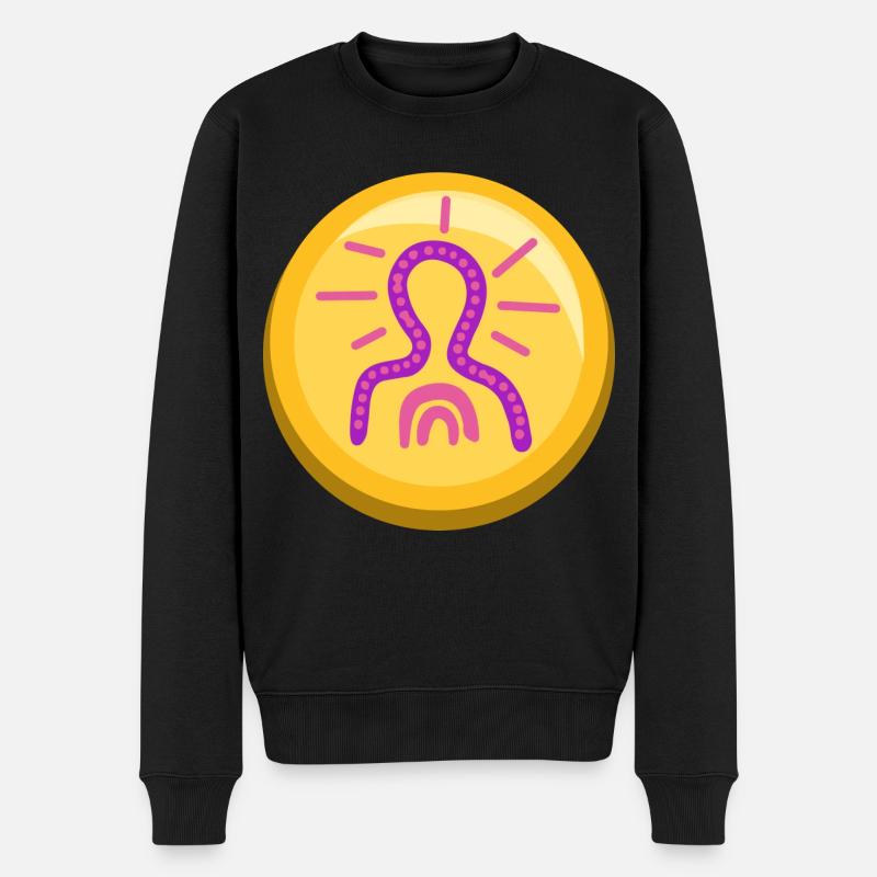 Meditations Sticker Icon Zen - Männer Premium Bio Pullover - Schwarz