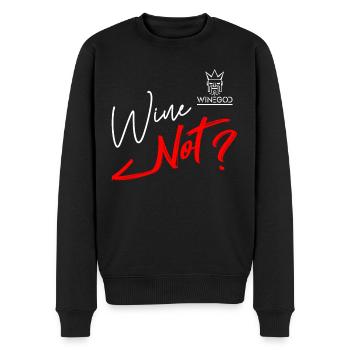 Winegod drôle en disant Wine Wine Not? - Pull Premium bio Homme - noir - Devant - Nico (187cm)