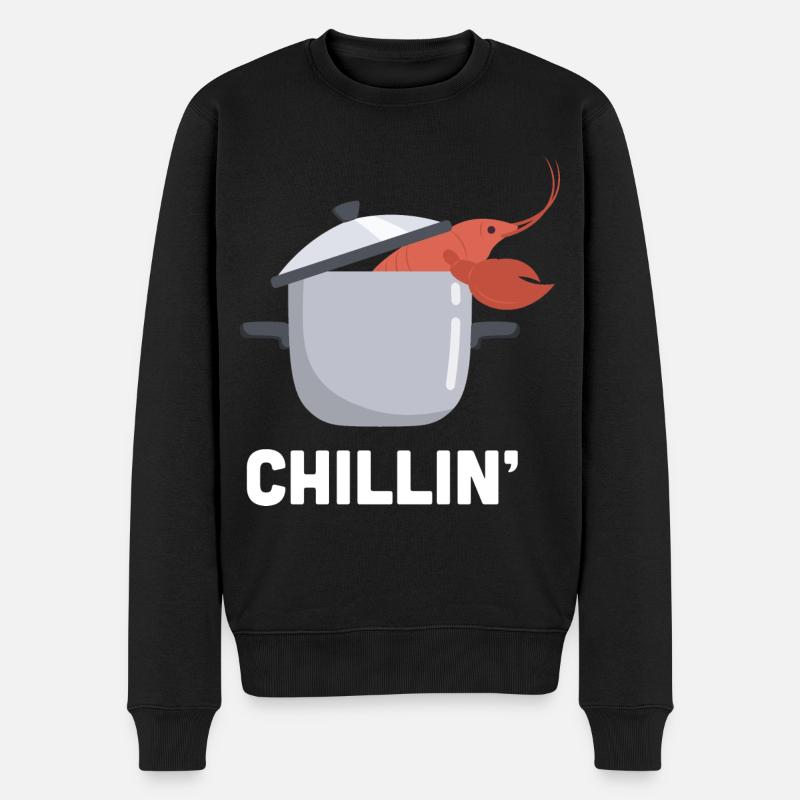 Hummer Chillin Hummer Languste Meeresfrüchte - Männer Premium Bio Pullover - Schwarz