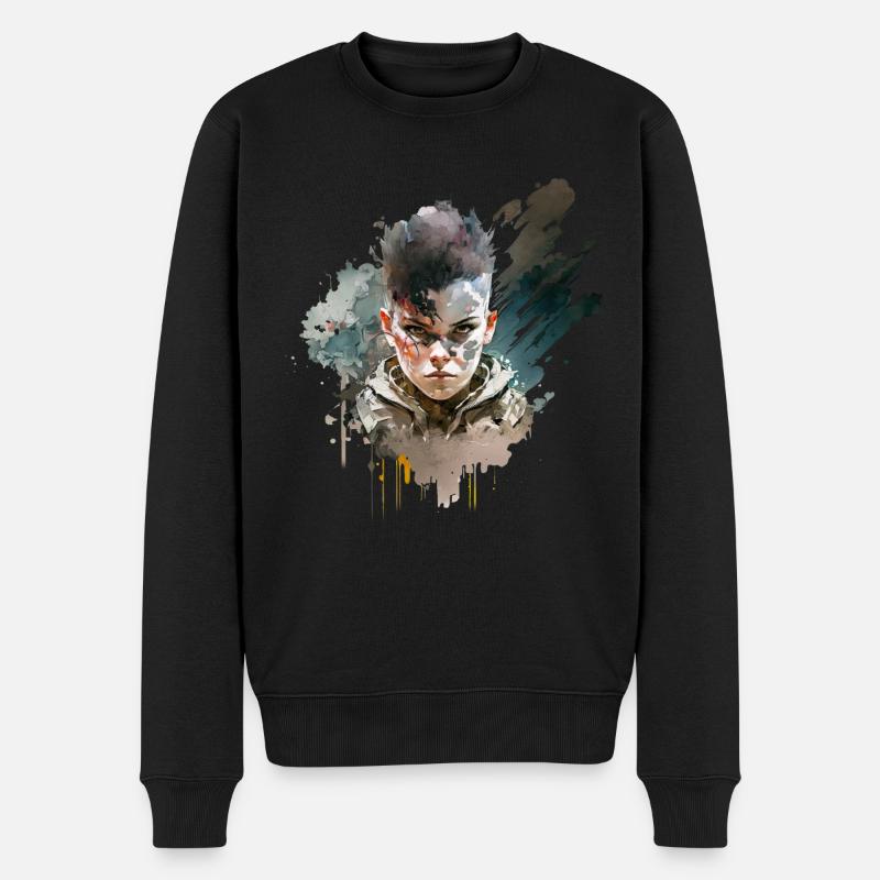 Mad Fury No19 - Männer Premium Bio Pullover - Schwarz