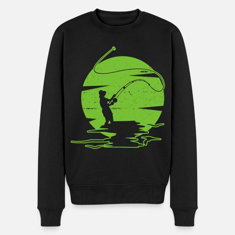 Fliegenfischen - Männer Premium Bio Pullover - Schwarz