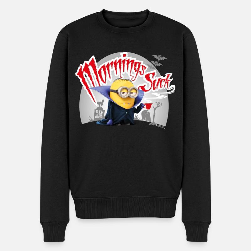 Minions Dave Morgenmuffel - Männer Premium Bio Pullover - Schwarz