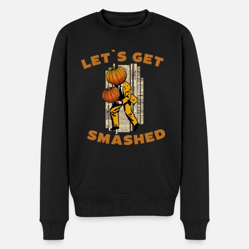 Let's Get Smashed Vintage Pumpkin #2 - Männer Premium Bio Pullover - Schwarz