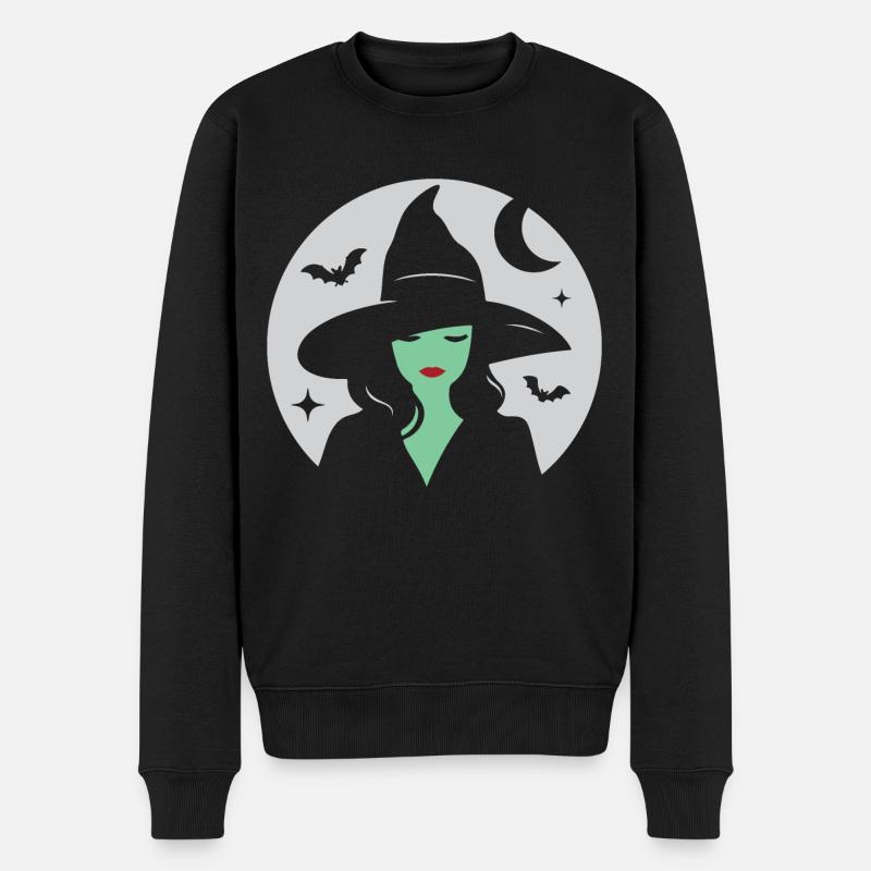 Sorcière verte, Halloween - Pull Premium bio Homme - noir