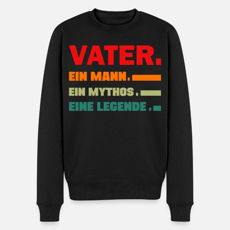 Vater ein Mann ein Mythos eine Legende bester Papa - Männer Premium Bio Pullover - Schwarz