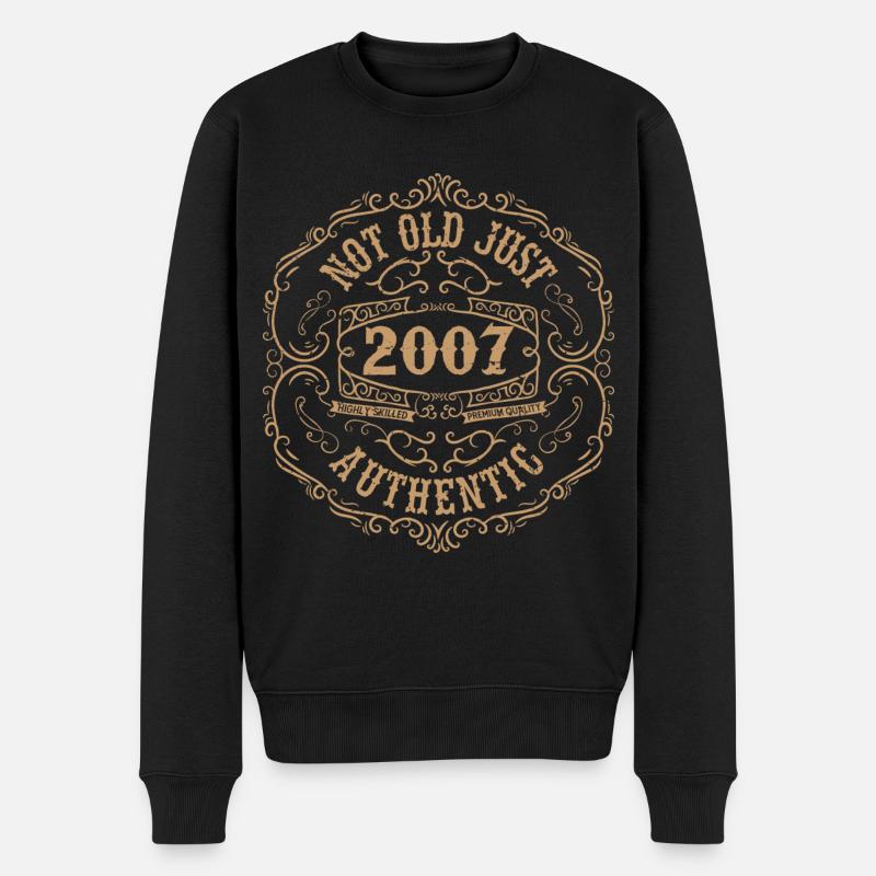 2007 Classic 2007 Retro Geburtstagsgeschenk 2007 - Männer Premium Bio Pullover - Schwarz