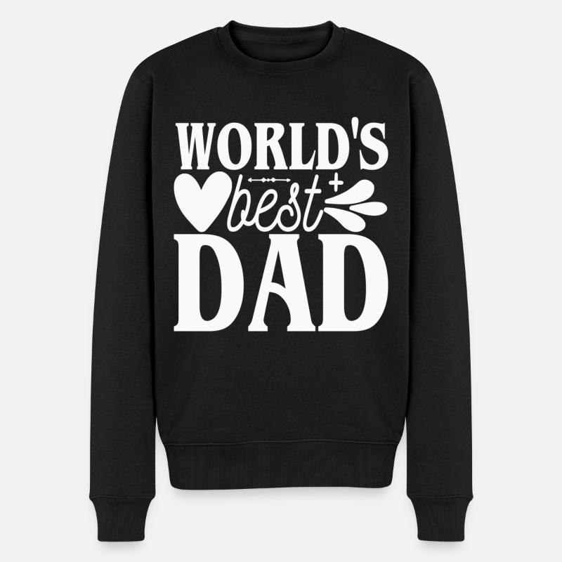 Der beste Papa der Welt - der beste Papa der Welt - Farce - Männer Premium Bio Pullover - Schwarz