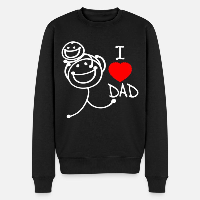 j’aime papa se - Pull Premium bio Homme - noir