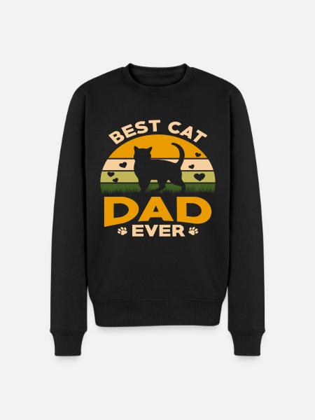Bedste kattefar nogensinde bedste kattefar killing - Økologisk premium-sweatshirt til mænd - sort