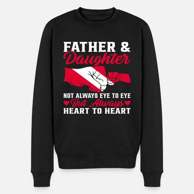 Vater und Tochter - Männer Premium Bio Pullover - Schwarz