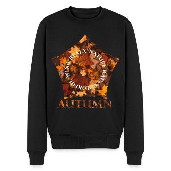 Autumn - Men's Premium Organic Jumper - black - Front - Nico (187cm)