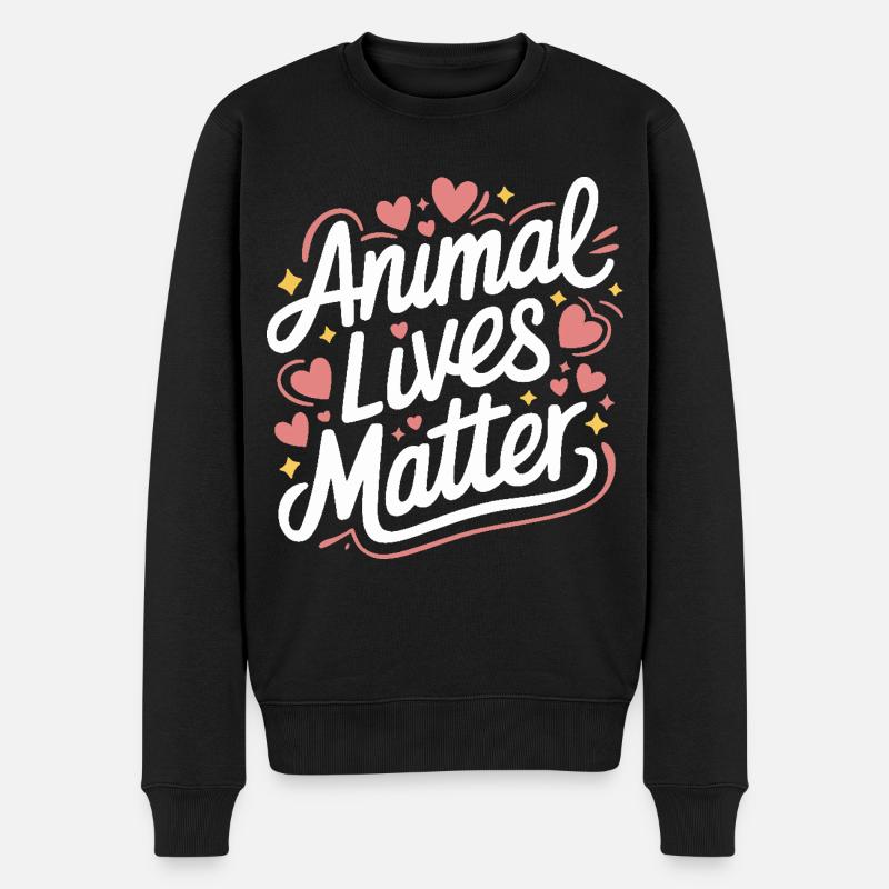 Vegetarisch Vegan Veggie Vegetarier - Männer Premium Bio Pullover - Schwarz