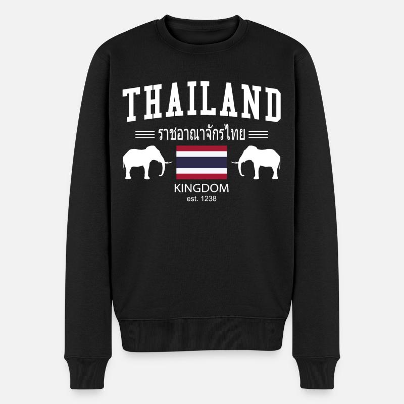 Thailand - Männer Premium Bio Pullover - Schwarz