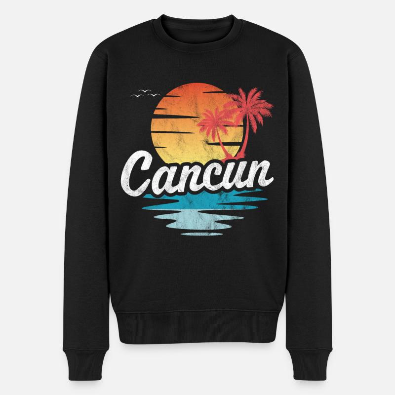 Cancun - Männer Premium Bio Pullover - Schwarz