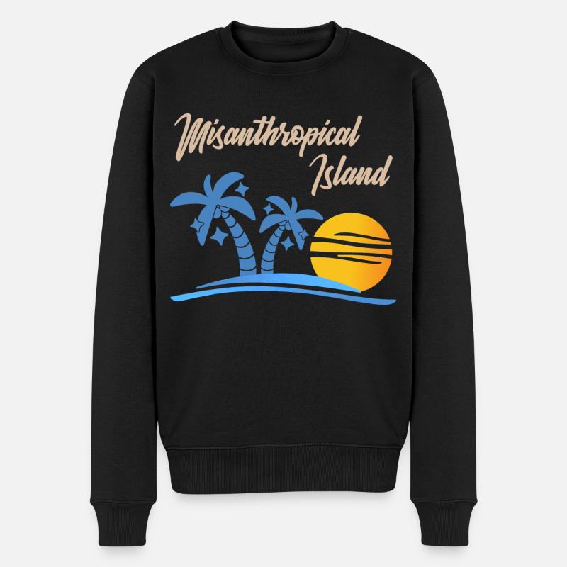 Misanthropical Island Misanthrope Sarcasme drôle - Pull Premium bio Homme - noir