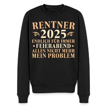 Rente Abschied Kollege Rentner 2025 - Männer Premium Bio Pullover - Schwarz - Vorne - Nico (187cm)