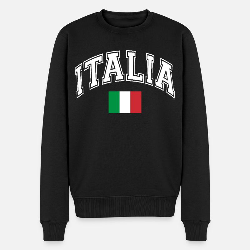 Italien - Männer Premium Bio Pullover - Schwarz