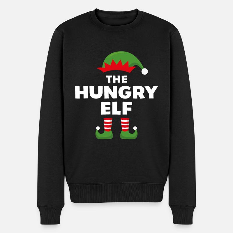 Der hungrige Elf - Männer Premium Bio Pullover - Schwarz