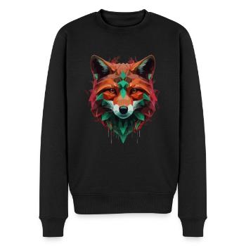 Fox Cool Cartoon Colorful - Men's Premium Organic Jumper - black - Front - Nico (187cm)