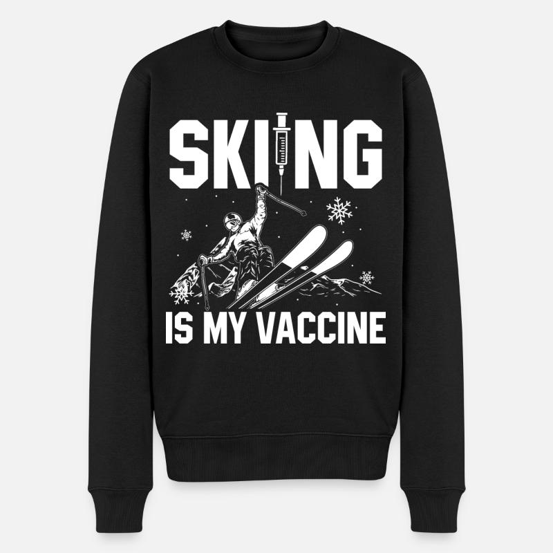Ski - Männer Premium Bio Pullover - Schwarz