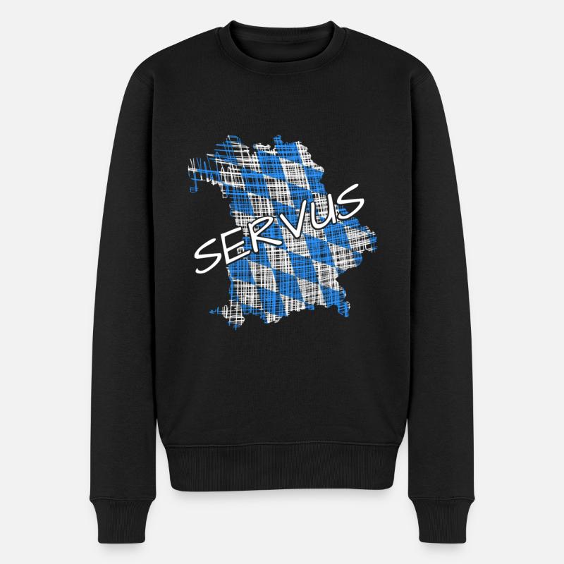 Servus Bayern - Männer Premium Bio Pullover - Schwarz
