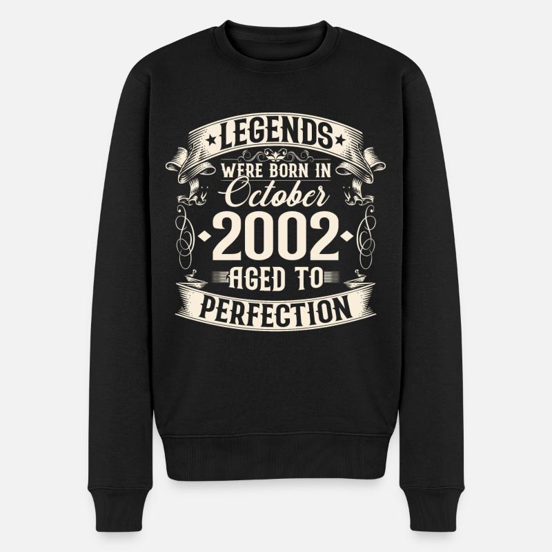 Octobre Né 2002 Légendes Anniversaire - Pull Premium bio Homme - noir